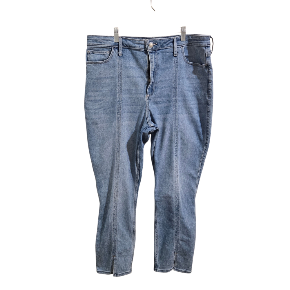 Hollister Curvy Ultra High-Rise Skinny Ankle Jeans Light Wash Seam Detail 17R